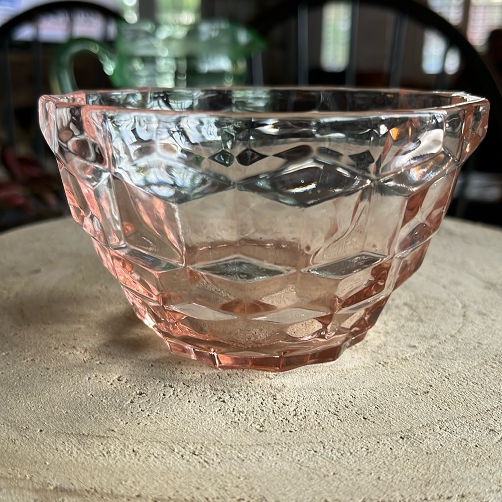 Antique Pink Depression Berry Bowl